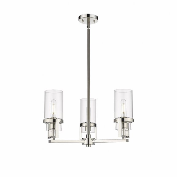 Innovations Lighting Utopia - 3 Light 8" Stem Hung Pendant Clear/Polished Nickel