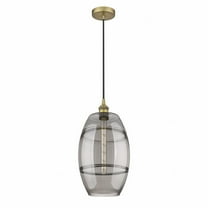 616-1P-BB-G557-10SM Innovations Lighting Vaz - 1 Light Cord Hung Mini Pendant In Industrial Style-18.5 Inches Tall and 10 Inches Wide-Brushed Brass