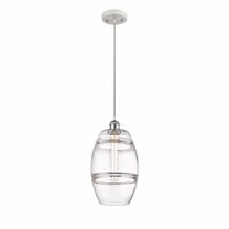 516-1P-WPC-G557-8CL-Innovations Lighting-Vaz - 1 Light Cord Hung Mini Pendant In Industrial Style-9.88 Inches Tall and 8 Inches Wide-White Polished