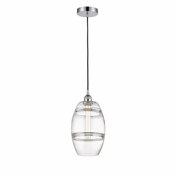 616-1P-PC-G557-8CL Innovations Lighting Vaz - 1 Light Cord Hung Mini Pendant In Industrial Style-9.88 Inches Tall and 8 Inches Wide-Polished Chrome