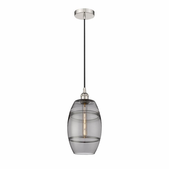 616-1P-PN-G557-8SM Innovations Lighting Vaz - 1 Light Cord Hung Mini Pendant In Industrial Style-9.88 Inches Tall and 8 Inches Wide-Polished Nickel