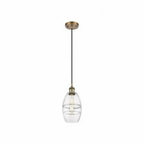 516-1P-BB-G557-6CL-Innovations Lighting-Vaz - 1 Light Cord Hung Mini Pendant In Industrial Style-8.13 Inches Tall and 5.88 Inches Wide-Brushed Brass