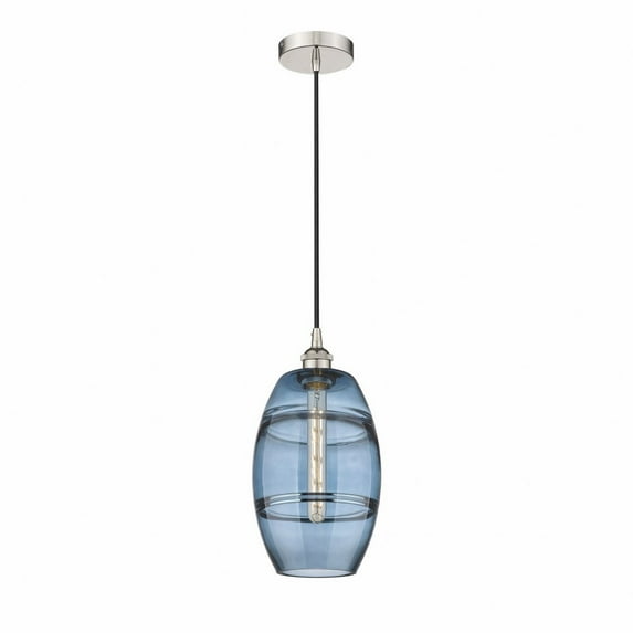 616-1P-PN-G557-8BL Innovations Lighting Vaz - 1 Light Cord Hung Mini Pendant In Industrial Style-9.88 Inches Tall and 8 Inches Wide-Polished Nickel
