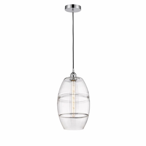616-1P-PC-G557-10CL Innovations Lighting Vaz - 1 Light Cord Hung Mini Pendant In Industrial Style-18.5 Inches Tall and 10 Inches Wide-Polished Chrome
