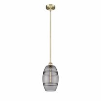 616-1S-AB-G557-8SM Innovations Lighting Vaz - 1 Light Stem Hung Mini Pendant In Industrial Style-9.38 Inches Tall and 8 Inches Wide-Antique Brass