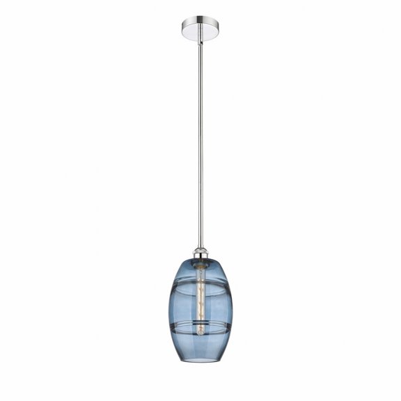 616-1S-PC-G557-8BL Innovations Lighting Vaz - 1 Light Stem Hung Mini Pendant In Industrial Style-9.38 Inches Tall and 8 Inches Wide-Polished Chrome
