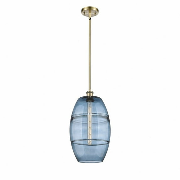 516-1S-AB-G557-10BL-Innovations Lighting-Vaz - 1 Light Stem Hung Mini Pendant In Industrial Style-18.5 Inches Tall and 10 Inches Wide-Antique Brass