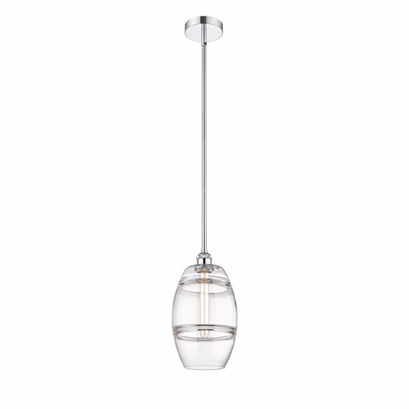 616-1S-PC-G557-8CL Innovations Lighting Vaz - 1 Light Stem Hung Mini Pendant In Industrial Style-9.38 Inches Tall and 8 Inches Wide-Polished Chrome