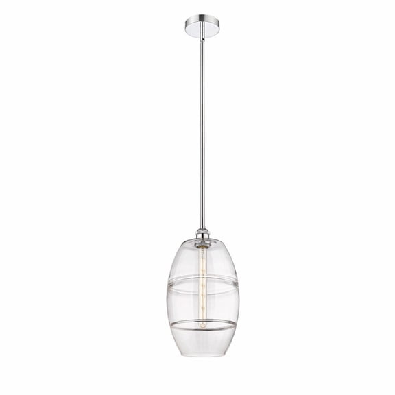 616-1S-PC-G557-10CL Innovations Lighting Vaz - 1 Light Stem Hung Mini Pendant In Industrial Style-18 Inches Tall and 10 Inches Wide-Polished Chrome