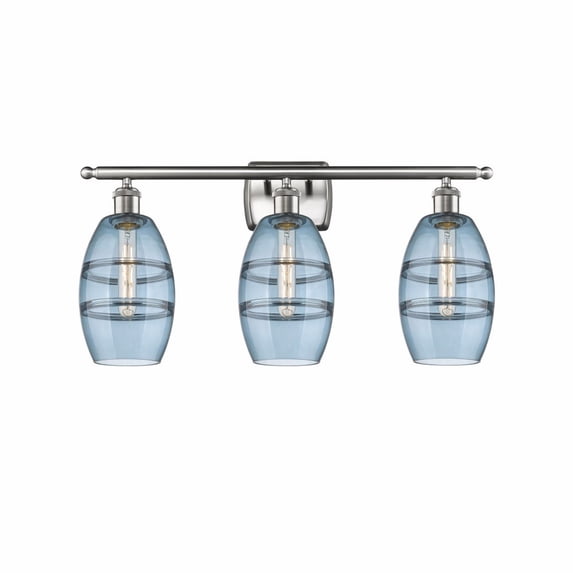 516-3W-SN-G557-6BL Innovations Lighting Vaz - 3 Light Bath Vanity In Industrial Style-9.13 Inches Tall and 25.88 Inches Wide-Brushed Satin Nickel
