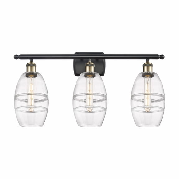 516-3W-BAB-G557-6CL-Innovations Lighting-Vaz - 3 Light Bath Vanity In Industrial Style-9.13 Inches Tall and 25.88 Inches Wide-Black Antique Brass