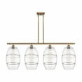 thumbnail image 1 of 516-4I-BB-G557-10CL Innovations Lighting Vaz - 4 Light Stem Hung Island In Industrial Style-19 Inches Tall and 48.25 Inches Wide-Brushed Brass, 1 of 7
