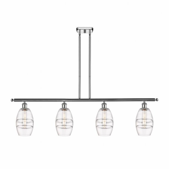 516-4I-PC-G557-6CL Innovations Lighting Vaz - 4 Light Stem Hung Island In Industrial Style-8.63 Inches Tall and 48 Inches Wide-Polished Chrome