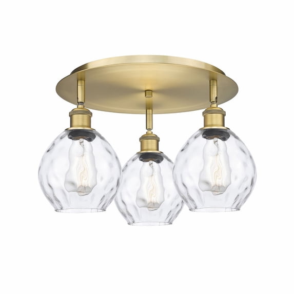 Innovations Lighting Waverly - 3 Light 18" Flush Mount Brushed Brass