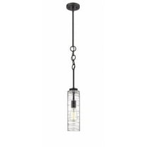 380-1S-BK-G381-4CL-Innovations Lighting-Wexford - 1 Light Stem Hung Mini Pendant In Art Deco Style-20.75 Inches Tall and 4 Inches Wide-Matte Black