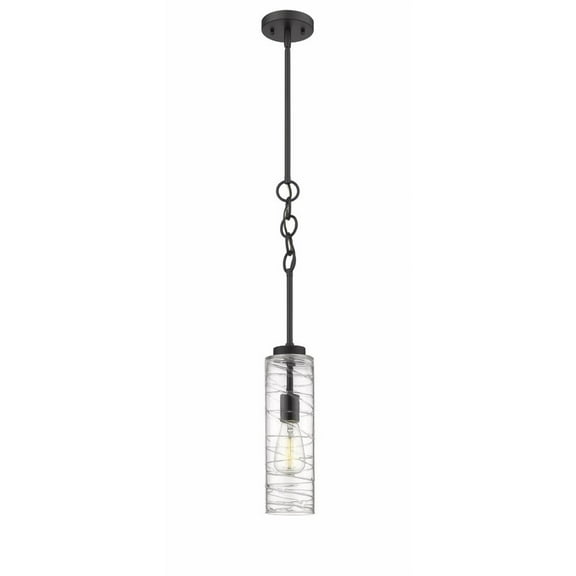 380-1S-BK-G381-4CL-Innovations Lighting-Wexford - 1 Light Stem Hung Mini Pendant In Art Deco Style-20.75 Inches Tall and 4 Inches Wide-Matte Black