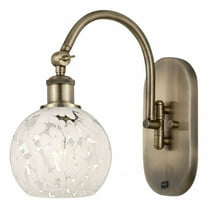 518-1W-AB-G1216-6WM Innovations Lighting White Mouchette - 1 Light Arm Swivels Side to Side Wall Sconce In Modern Style-11.5 Inches Tall and 6 Inches