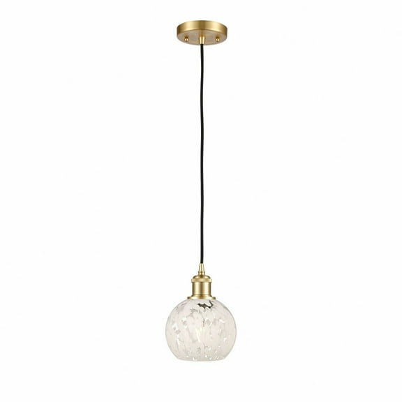 Innovations Lighting - White Mouchette - 1 Light Cord Hung Mini Pendant In