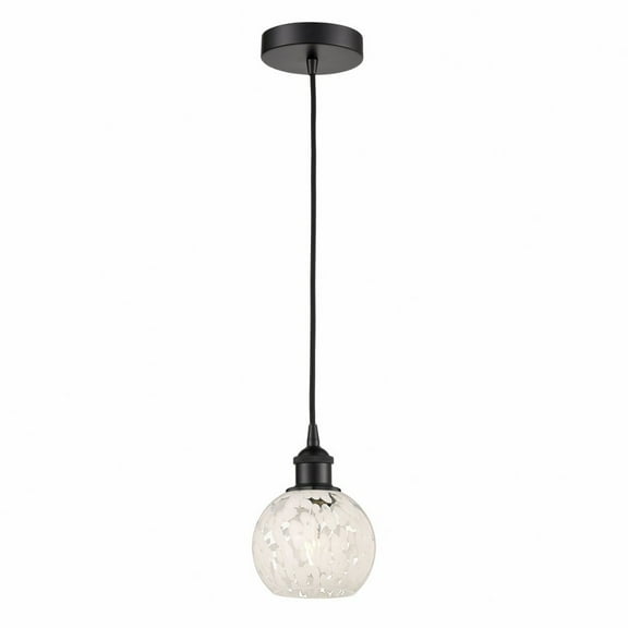 Innovations Lighting - White Mouchette - 1 Light Cord Hung Mini Pendant In