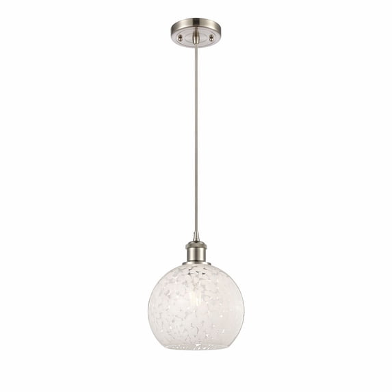 Innovations Lighting - White Mouchette - 1 Light Cord Hung Mini Pendant In