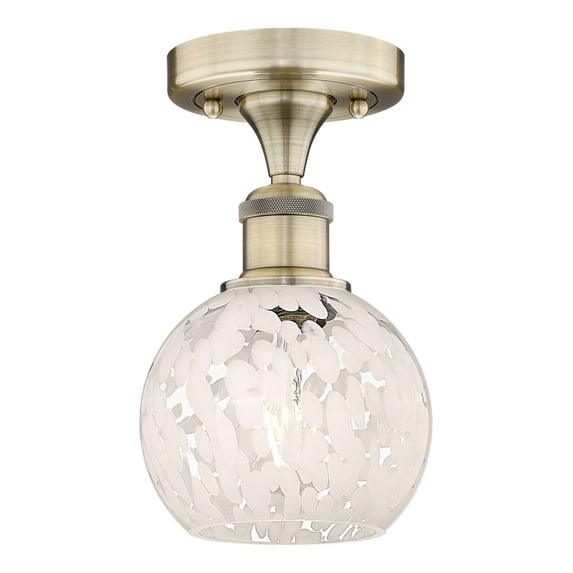 Innovations Lighting - White Mouchette - 1 Light Semi-Flush Mount In Modern