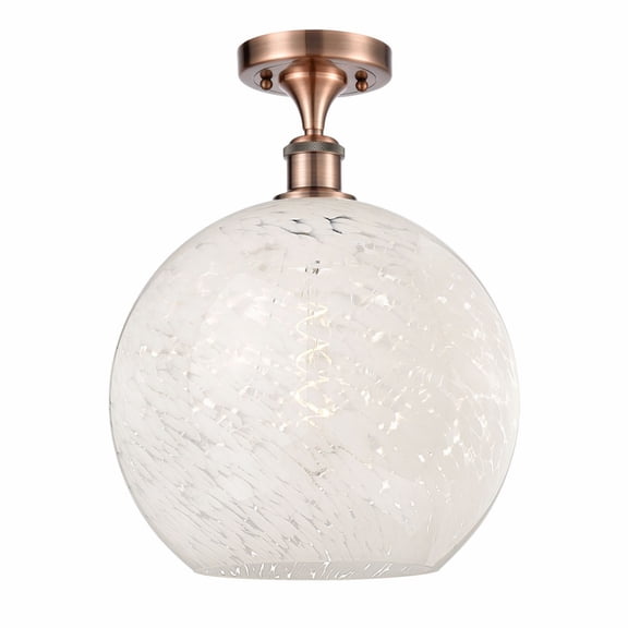 Innovations Lighting - White Mouchette - 1 Light Semi-Flush Mount In Modern