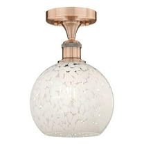 Innovations Lighting - White Mouchette - 1 Light Semi-Flush Mount In Modern