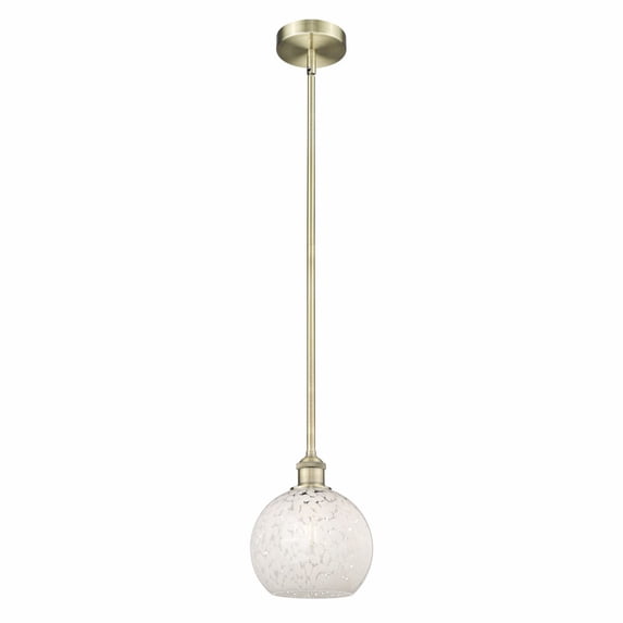 Innovations Lighting - White Mouchette - 1 Light Stem Hung Mini Pendant In