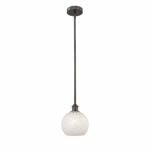 Innovations Lighting - White Mouchette - 1 Light Stem Hung Mini Pendant In