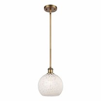 Innovations Lighting - White Mouchette - 1 Light Stem Hung Mini Pendant In