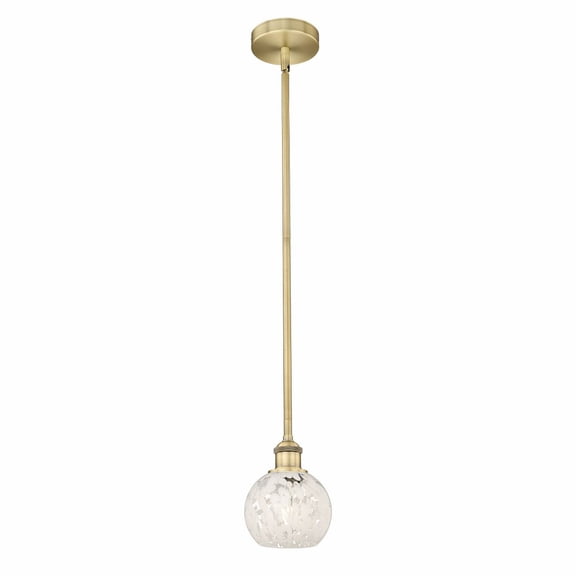 Innovations Lighting - White Mouchette - 1 Light Stem Hung Mini Pendant In