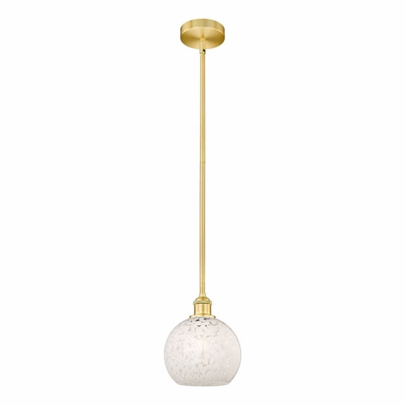 Innovations Lighting - White Mouchette - 1 Light Stem Hung Mini Pendant In
