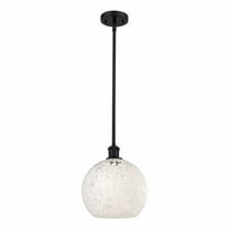 Innovations Lighting - White Mouchette - 1 Light Stem Hung Mini Pendant In