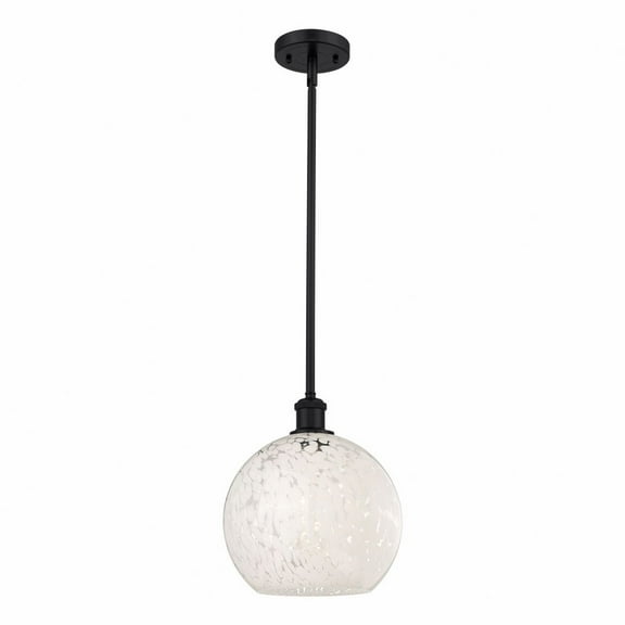 Innovations Lighting - White Mouchette - 1 Light Stem Hung Mini Pendant In