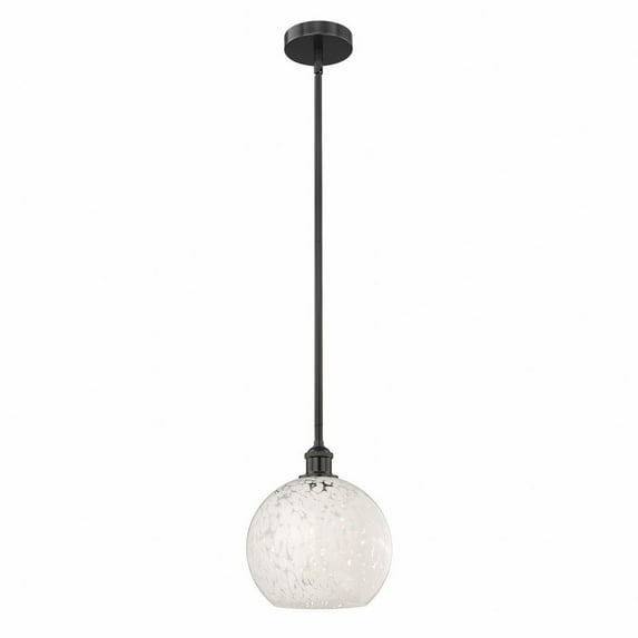 Innovations Lighting - White Mouchette - 1 Light Stem Hung Mini Pendant In