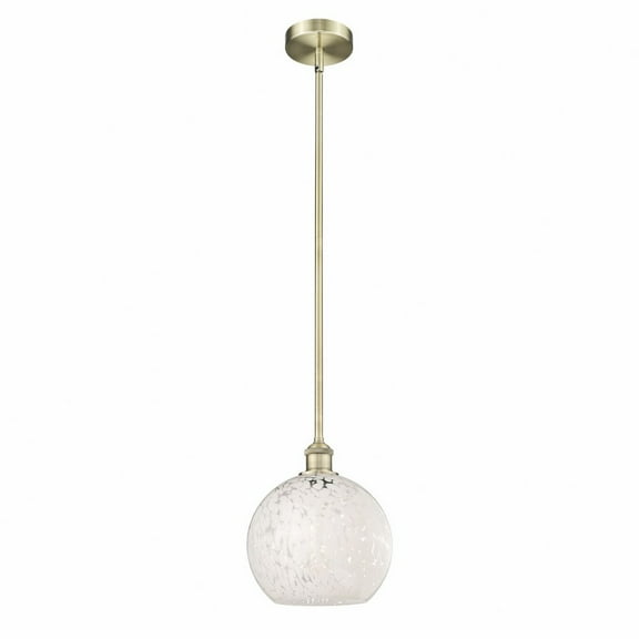Innovations Lighting - White Mouchette - 1 Light Stem Hung Mini Pendant In