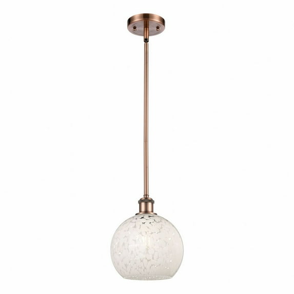 Innovations Lighting - White Mouchette - 1 Light Stem Hung Mini Pendant In