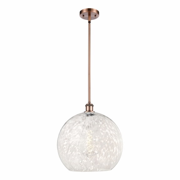 Innovations Lighting - White Mouchette - 1 Light Stem Hung Pendant In Modern