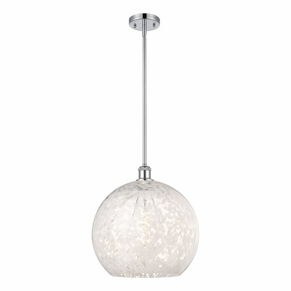 Innovations Lighting - White Mouchette - 1 Light Stem Hung Pendant In Modern