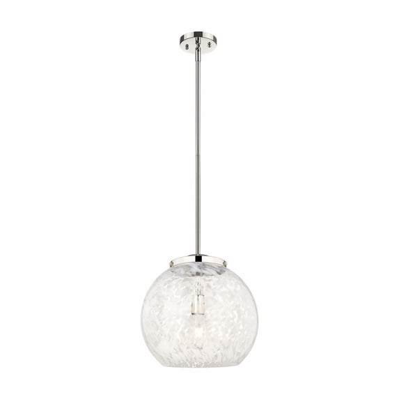 Innovations Lighting - White Mouchette - 1 Light Stem Hung Pendant In Modern