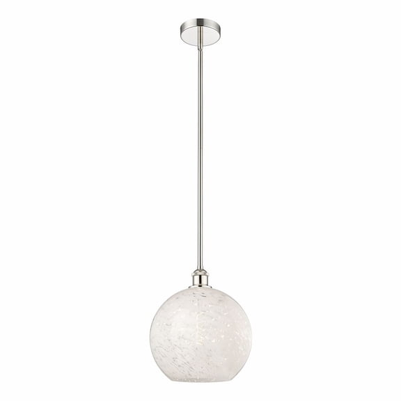 Innovations Lighting - White Mouchette - 1 Light Stem Hung Pendant In Modern