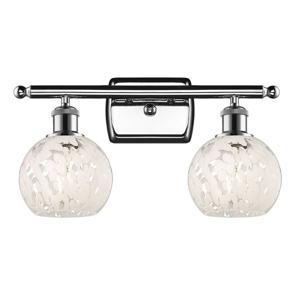 Innovations Lighting - White Mouchette - 2 Light Bath Vanity In Modern Style-9