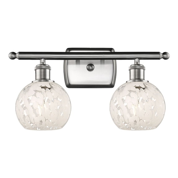 Innovations Lighting - White Mouchette - 2 Light Bath Vanity In Modern Style-9