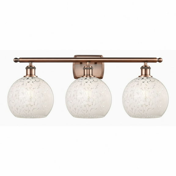 Innovations Lighting - White Mouchette - 3 Light Bath Vanity In Modern Style-11