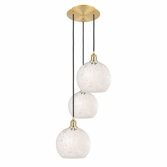 Innovations Lighting - White Mouchette - 3 Light Cord Hung Multi Pendant In