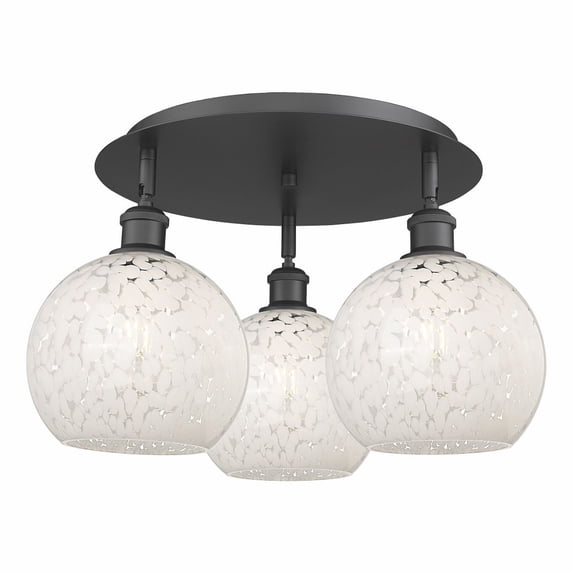 Innovations Lighting - White Mouchette - 3 Light Flush Mount In Modern Style-11