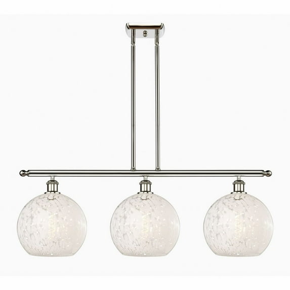 Innovations Lighting - White Mouchette - 3 Light Stem Hung Island In Modern