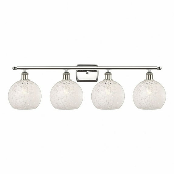 Innovations Lighting - White Mouchette - 4 Light Bath Vanity In Modern Style-11
