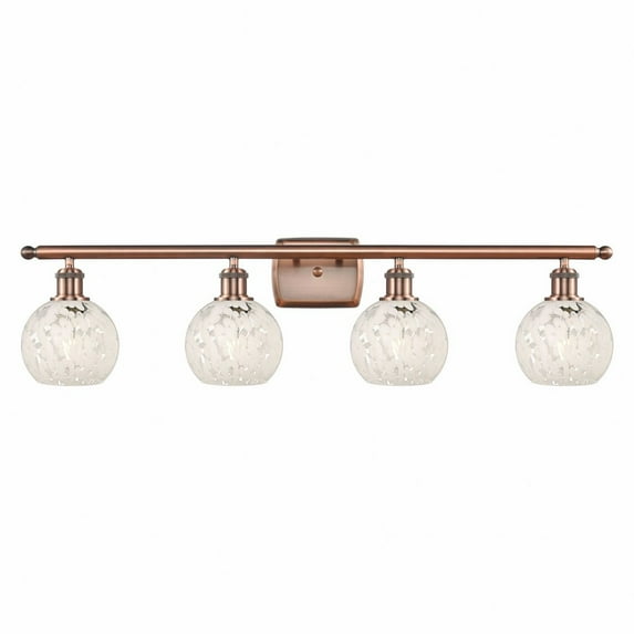Innovations Lighting - White Mouchette - 4 Light Bath Vanity In Modern Style-9