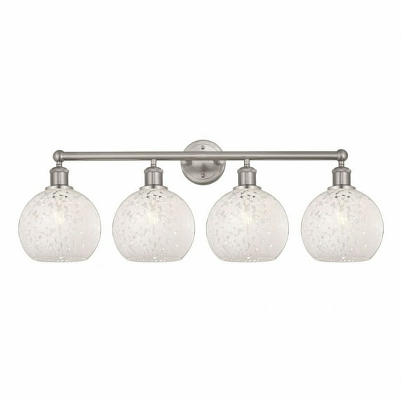 Innovations Lighting - White Mouchette - 4 Light Bath Vanity In Modern